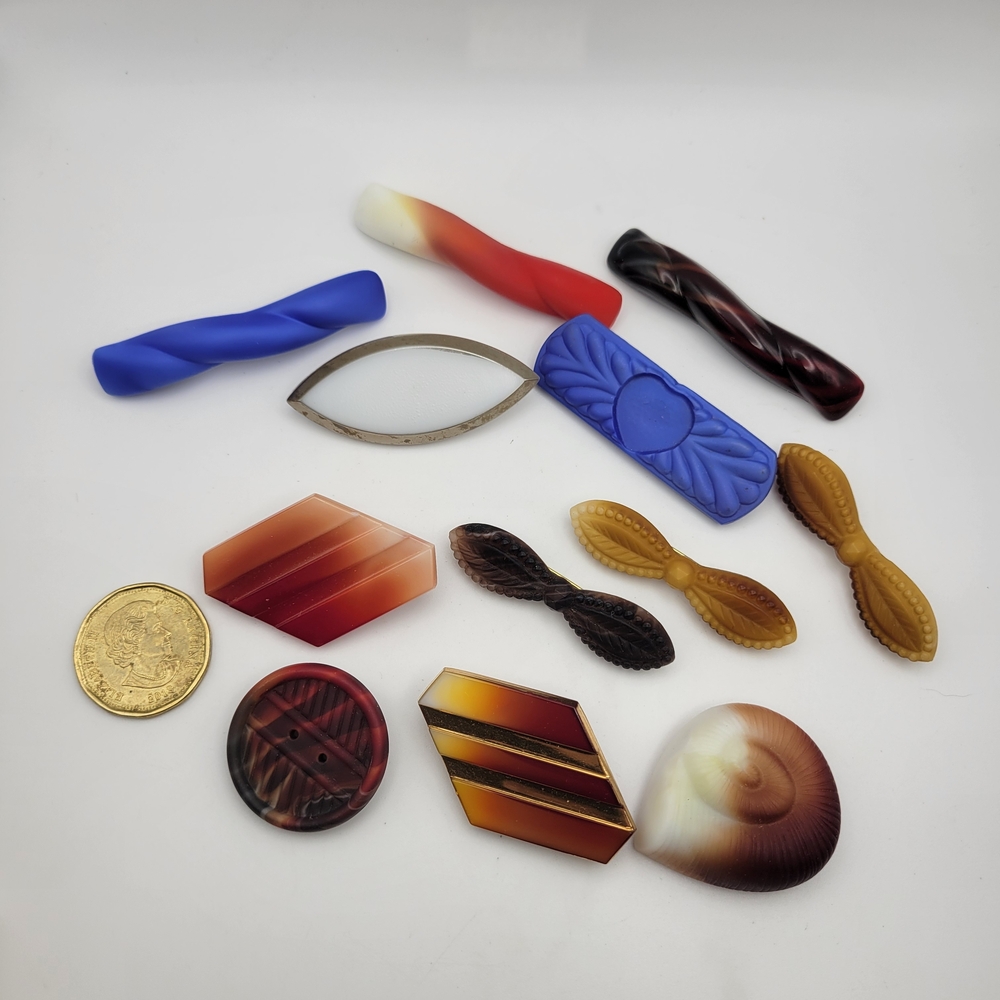 Lot of 12 Vintage Genuine Czech Glass Brooches